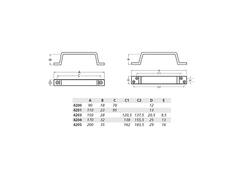 Hermeta Handgreep plat model F1 90 MM