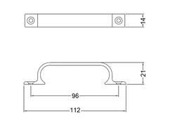 HERMETA Handgreep rond model F1 96 MM