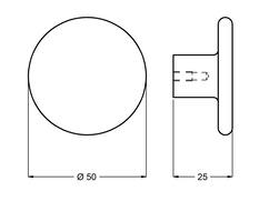 HERMETA Meubelknop zwart 50 MM