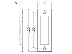 Hermeta Schuifdeurkom recht zwart 120X40MM