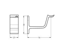 HERMETA Leuninghouder hol stokschroef F1