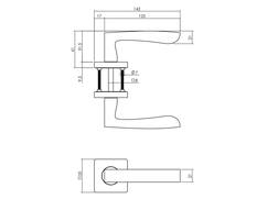 Intersteel Deurkruk op vierkant geveerd rozet grijs Minos 55x10MM