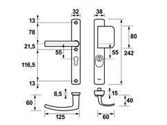 Axa VH duwergarnituur smal kerntrek F1 curve PC 55