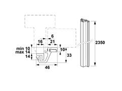 AXA Deurbeveiligingsstrip alu wit SKG* M3-EX/10-14 MM 235 CM