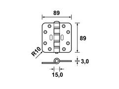 AXA Scharnier zwart SMART EASYFIX 89X89MM