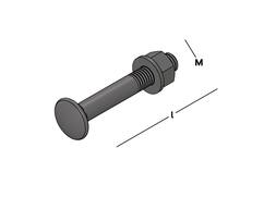GB Slotbout compleet zwart M8X55MM
