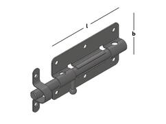 GB Plaatgrendel zwart 100X50MM