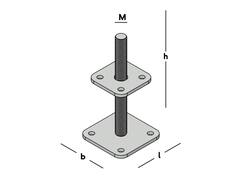 GB Pergolasteun verticaal verstelbaar 100X100MM