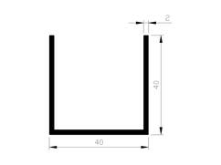 ALUART U-profiel aluminium 3 METER 40X2
