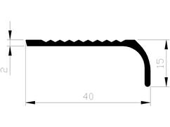 Aluart Trapkantprofiel aluminium 1 meter 40MM 6st