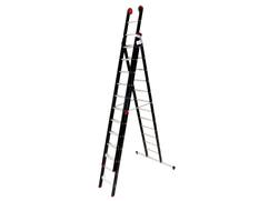 Kelfort Reformladder zwart gecoat met stabilisatiebalk 3X12 TR