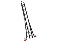 KELFORT Reformladder zwart gecoat met gevelrol MAGNUS 2X14 TREDE