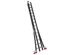 KELFORT Reformladder zwart gecoat met gevelrol MAGNUS 2X14 TREDE