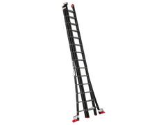 KELFORT Reformladder zwart gecoat met gevelrol MAGNUS 3X14 TREDE