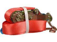 Kelfort Spanband rood met ratel en haken 3000 kg 35 mm X5,0 meter