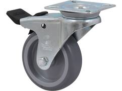 KELFORT Zwenkwiel met plaat en rem 60 KG 75 MM
