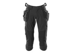 MASCOT Driekwart broek stretch met knie- en spi ZWART C56