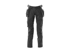 MASCOT Werkbroek stretch panelen met knie- en s ZWART 82C60