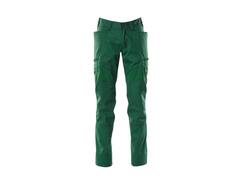 MASCOT Werkbroek stretch panelen met dijbeenzak GROEN 82C49