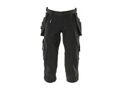 MASCOT Driekwart werkbroek stretch met spijkerz ZWART C49
