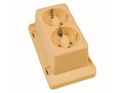 ABB Wandcontactdoos + deksel creme