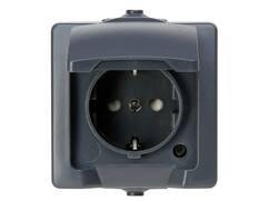 Kopp WCD Nautic antraciet IP44 1-voudig