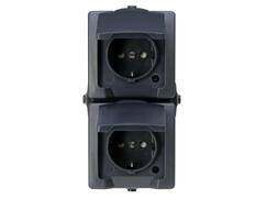 Kopp WCD verticaal Nautic antraciet IP44 2-voudig
