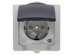 Kopp WCD Nautic grijs IP44 1-voudig