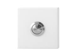 GPF Beldrukker vierkant met RVS button WIT