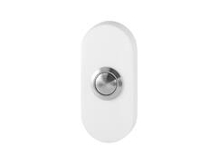 GPF Beldrukker ovaal met RVS button WIT