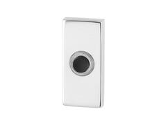 GPF Beldrukker met zwarte button RVS GEPOLIJST