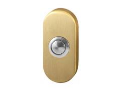 GPF Beldrukker ovaal met RVS button PVD MAT MESSING