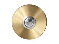GPF Beldrukker rond met RVS button PVD MAT MESSING