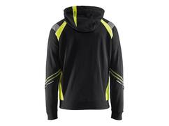 Blaklader Hooded Sweater High Visibility 3433 Zwart/Geel XXL